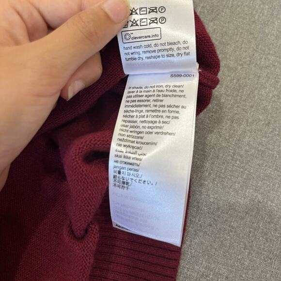 $98 Men Calvin Klein CK Logo Wool Crewneck Classic Holiday Knit Sweater XXL Wine - Picture 4 of 6